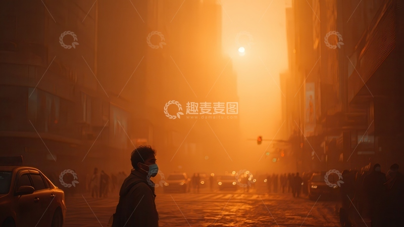 高清大图下载【趣麦麦图】雾霾  灰蒙  荒芜  