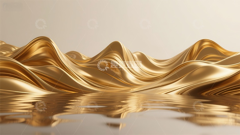 高清大图下载【趣麦麦图】金色波浪抽象艺术装饰图