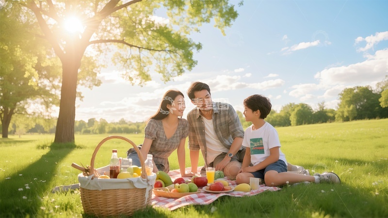 高清大图下载【趣麦麦图】户外阳光亲子场景