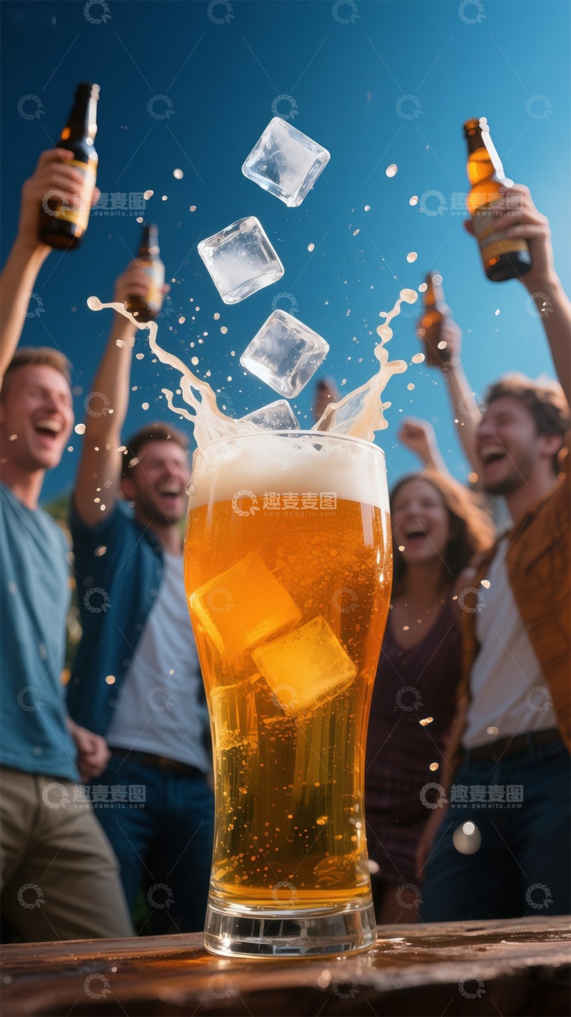 高清大图下载【趣麦麦图】欢乐聚会啤酒冰爽瞬间