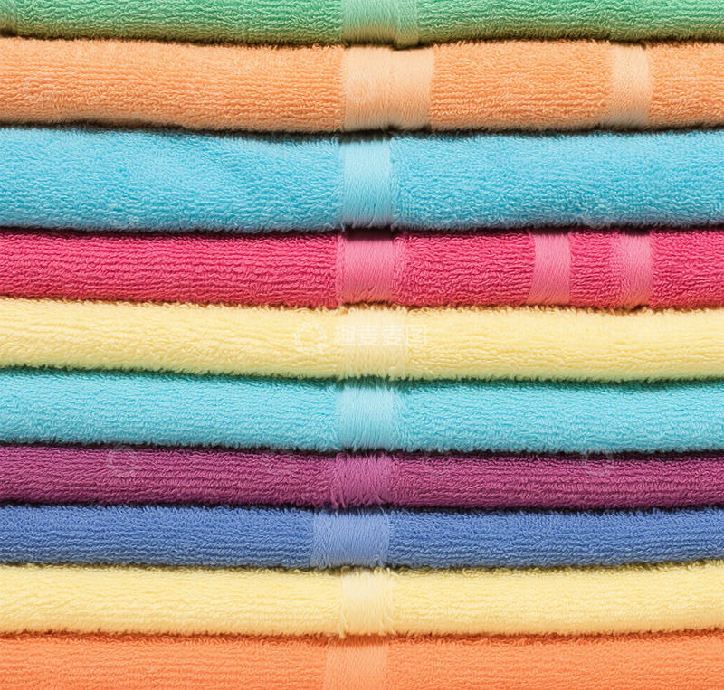高清大图下载【趣麦麦图】色彩缤纷毛巾堆叠