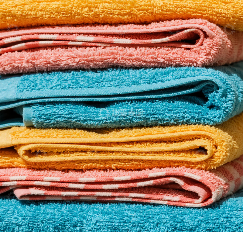 高清大图下载【趣麦麦图】色彩鲜艳毛巾堆叠