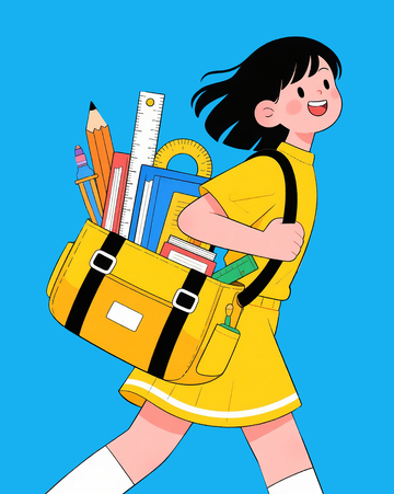 扁平开学插画2