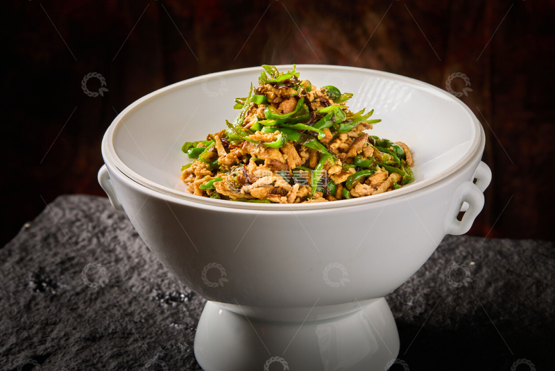 高清大图下载【趣麦麦图】辣椒香干炒肉丝