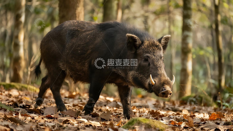 高清大图下载【趣麦麦图】生物百科凶兽之野猪