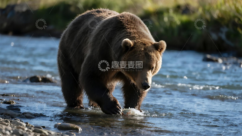 高清大图下载【趣麦麦图】生物百科凶兽之过河棕熊