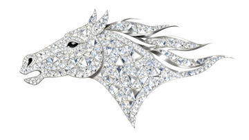 镶钻马头设计图案免抠素材