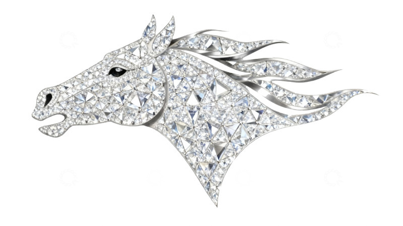 高清大图下载【趣麦麦图】镶钻马头设计图案免抠素材