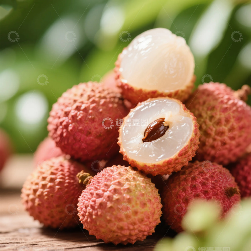 高清大图下载【趣麦麦图】新鲜荔枝特写水果摄影