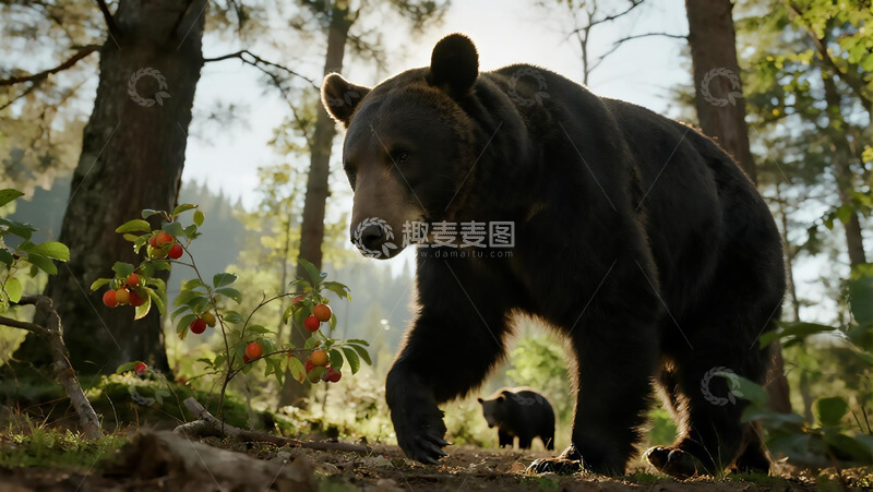高清大图下载【趣麦麦图】生物百科凶兽之黑熊
