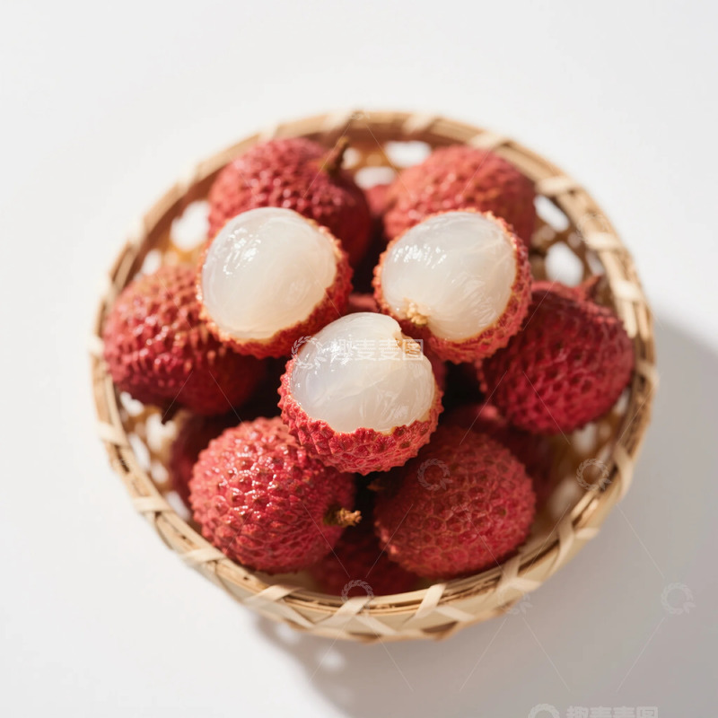 高清大图下载【趣麦麦图】清新荔枝果篮摄影图