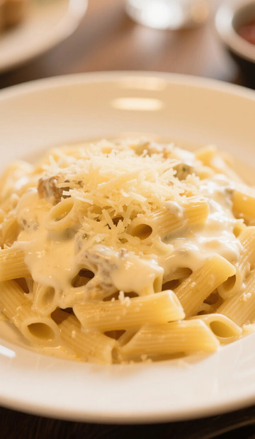 奶油意大利面美食摄影