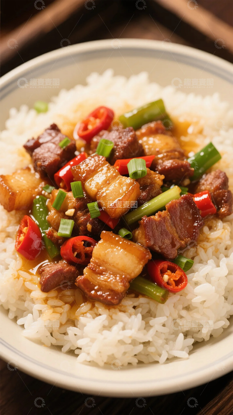 高清大图下载【趣麦麦图】美食红烧肉盖饭