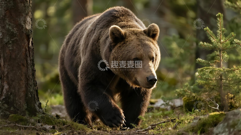 高清大图下载【趣麦麦图】生物百科凶兽之森林棕熊