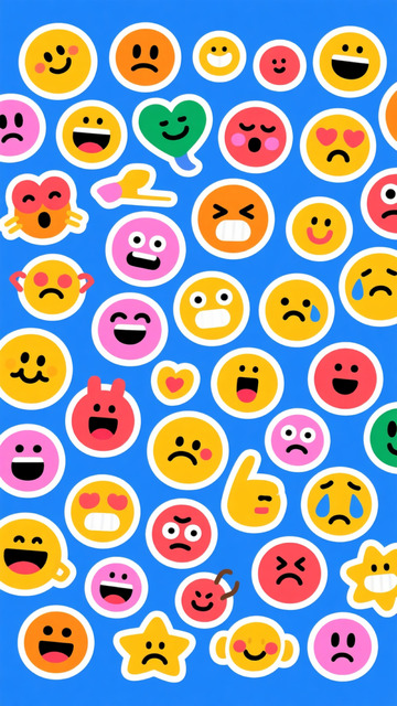 多彩表情符号壁纸设计