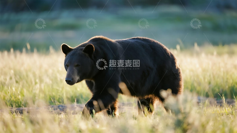 高清大图下载【趣麦麦图】生物百科凶兽之散步的黑熊