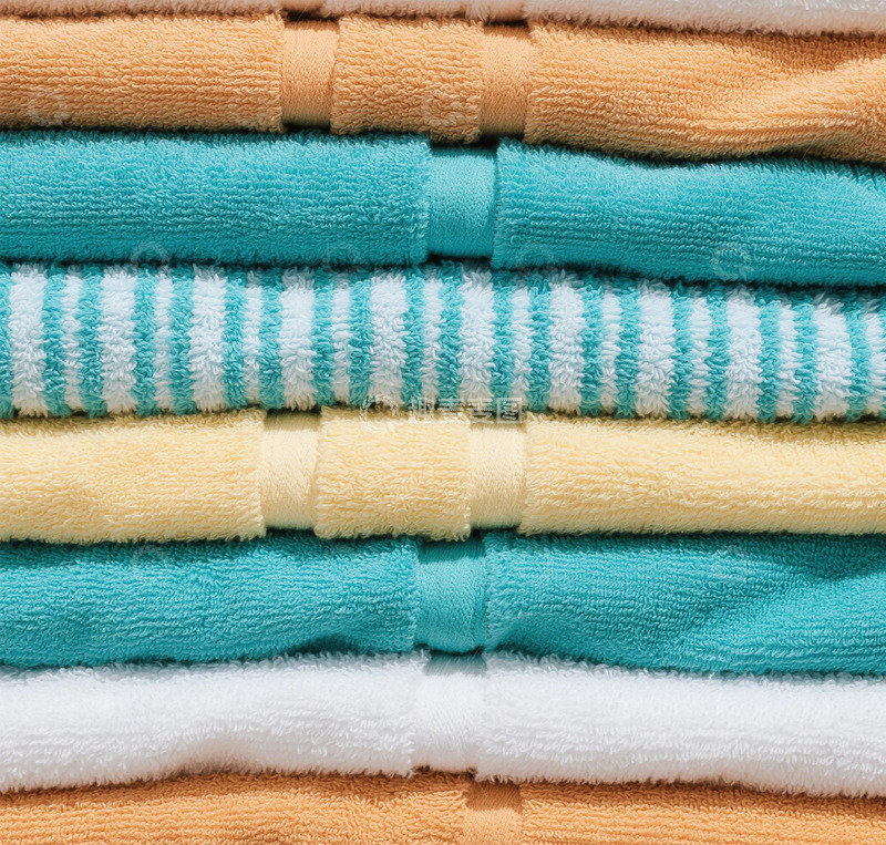 高清大图下载【趣麦麦图】毛巾堆叠色彩丰富