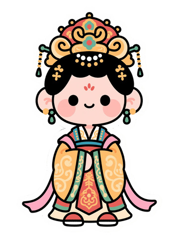 卡通戏曲人物插画设计元素