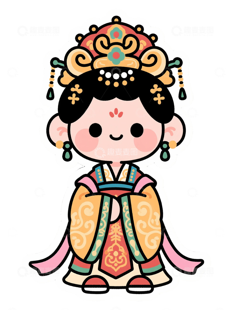 高清大图下载【趣麦麦图】卡通戏曲人物插画设计元素