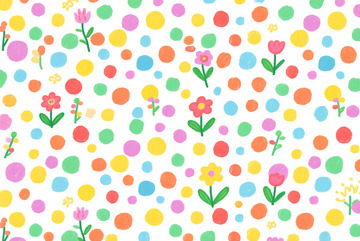 多彩花卉图案设计素材