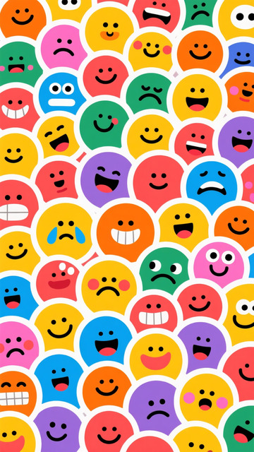 多彩表情图案设计素材