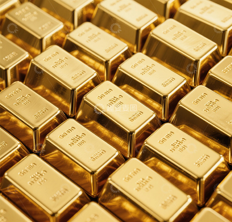 高清大图下载【趣麦麦图】金条特写金光闪闪