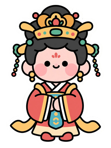 卡通风格传统服饰人物插画