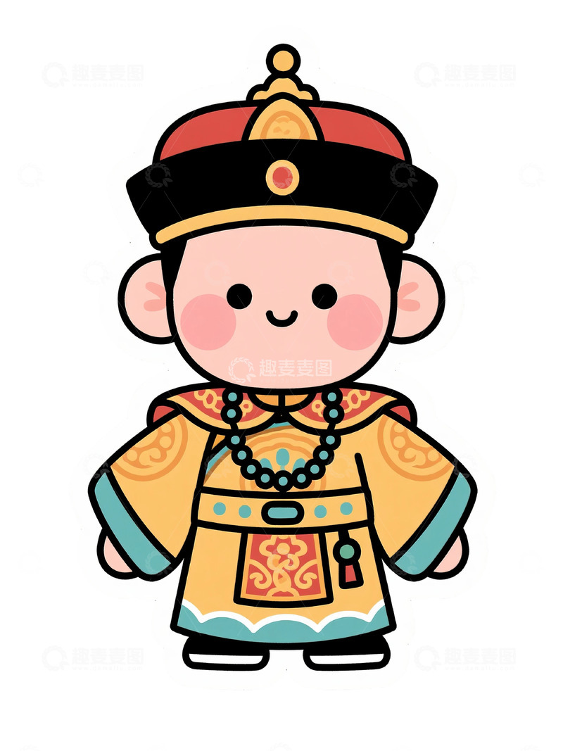 卡通皇帝形象插画设计素材