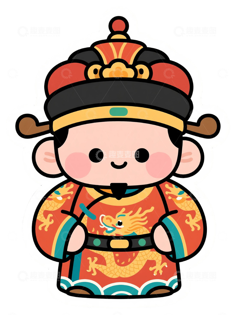 高清大图下载【趣麦麦图】卡通财神爷形象设计