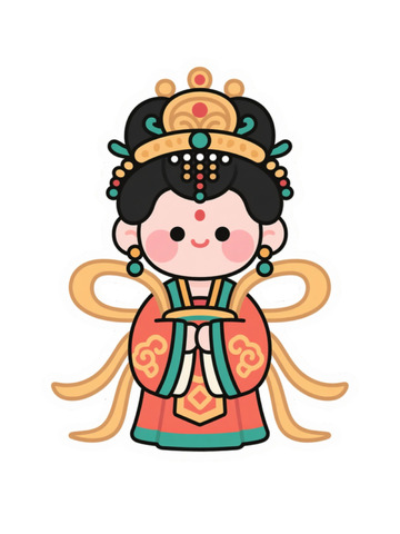 卡通古风人物插画