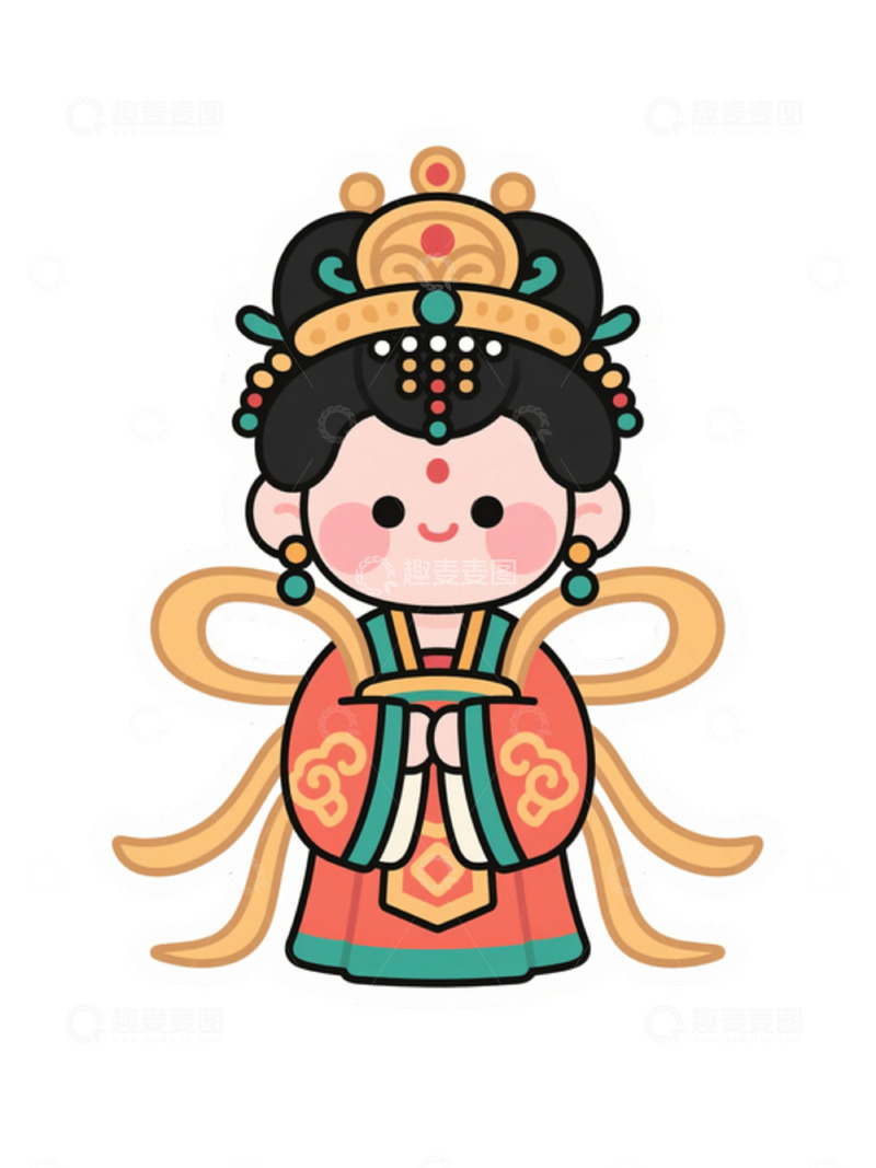 高清大图下载【趣麦麦图】卡通古风人物插画