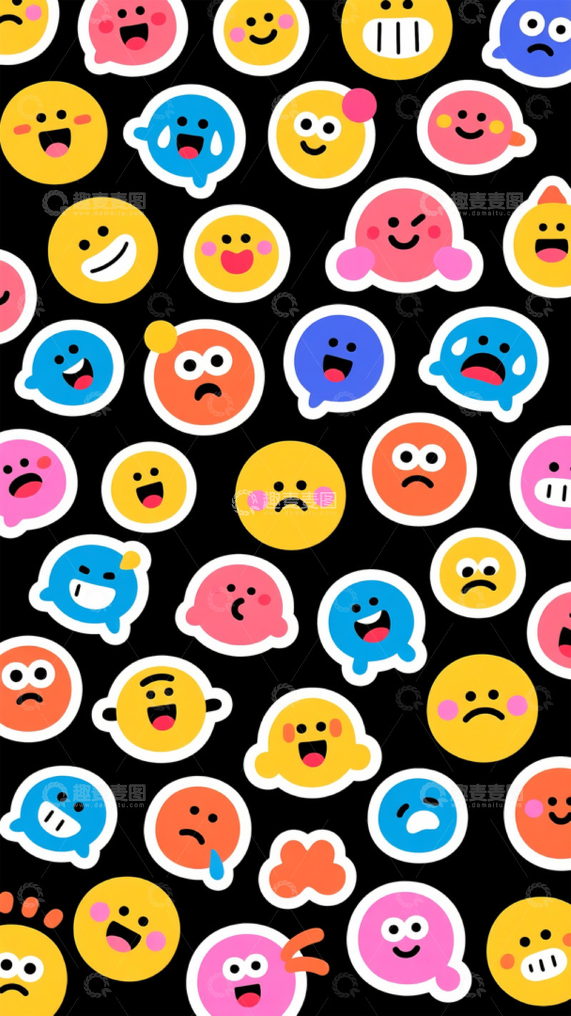 高清大图下载【趣麦麦图】卡通表情图案壁纸