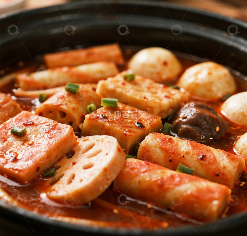 高清大图下载【趣麦麦图】韩式辣炒豆腐煲美食摄影