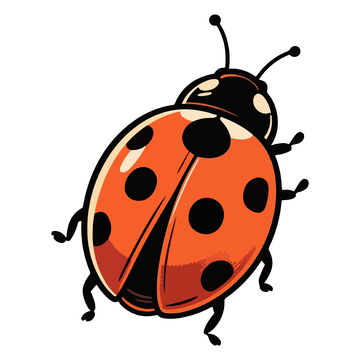 卡通瓢虫简笔画插画素材