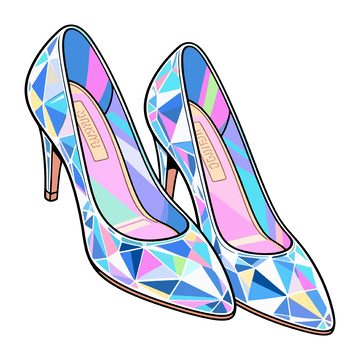 时尚炫彩高跟鞋插画设计素材