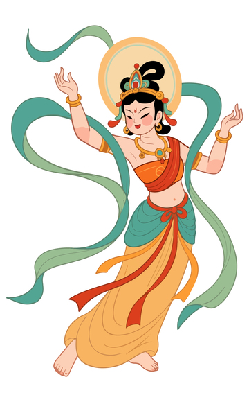 古风仙女舞蹈插画设计素材