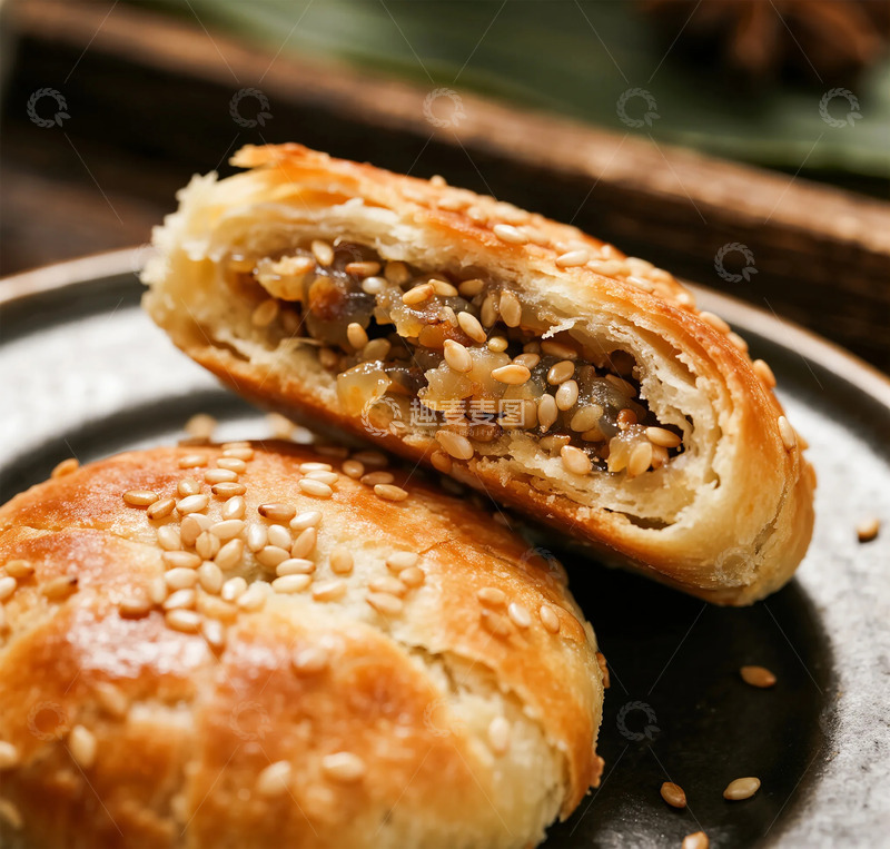 高清大图下载【趣麦麦图】金黄酥皮月饼美食摄影