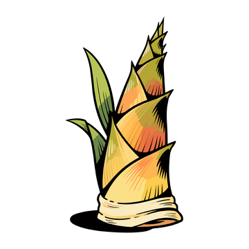 插画风格竹笋图案设计素材