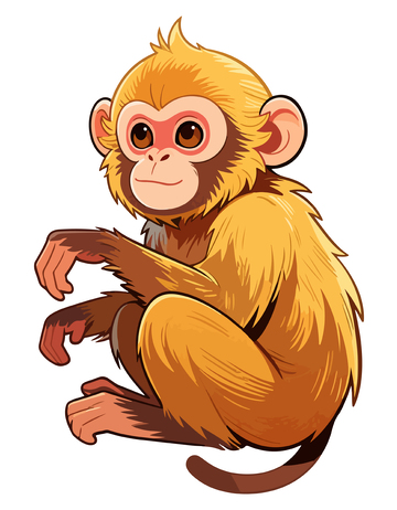 卡通猴可爱动物插画