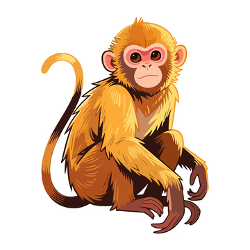 卡通猴子动物插画设计素材