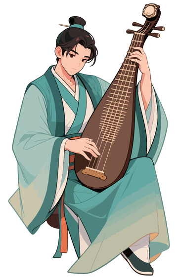 古风琵琶演奏插画
