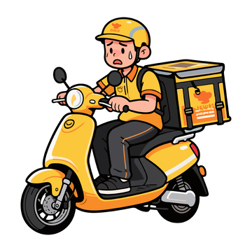 外卖骑手卡通形象插图