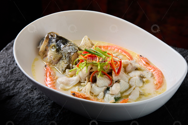 高清大图下载【趣麦麦图】鲜虾鲈鱼一锅烩