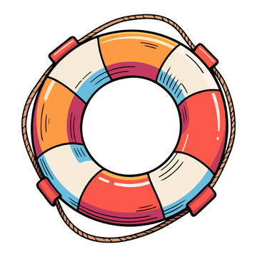 卡通救生圈设计元素