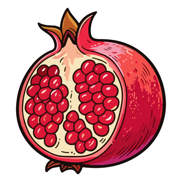 石榴卡通插画设计元素