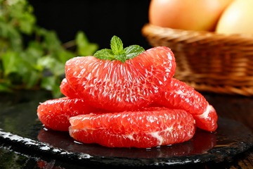 红心蜜柚果肉特写细节2