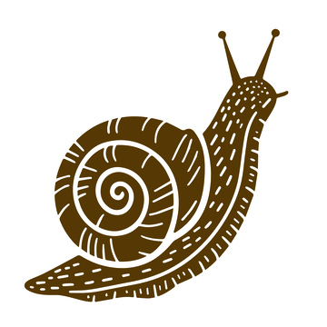 线描风格蜗牛图案设计素材