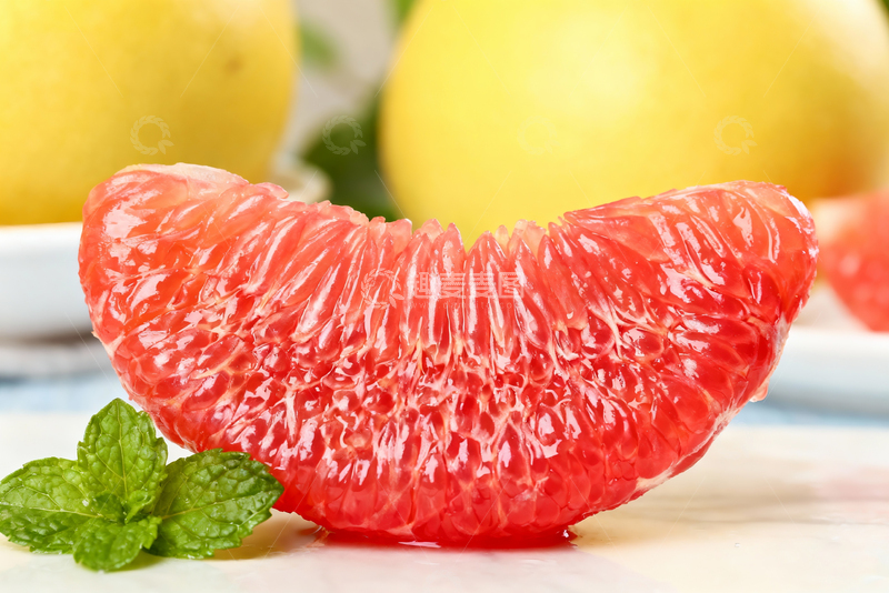 高清大图下载【趣麦麦图】红心蜜柚果肉特写2
