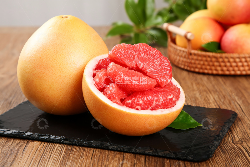 高清大图下载【趣麦麦图】红心蜜柚柚子果肉特写0