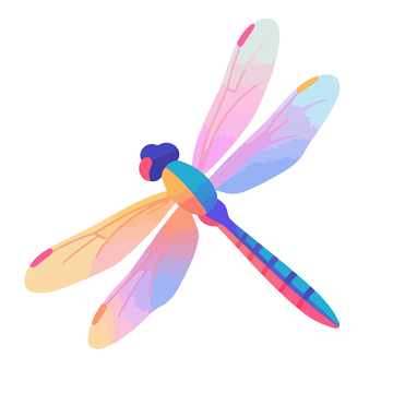 抽象色彩蜻蜓矢量插画